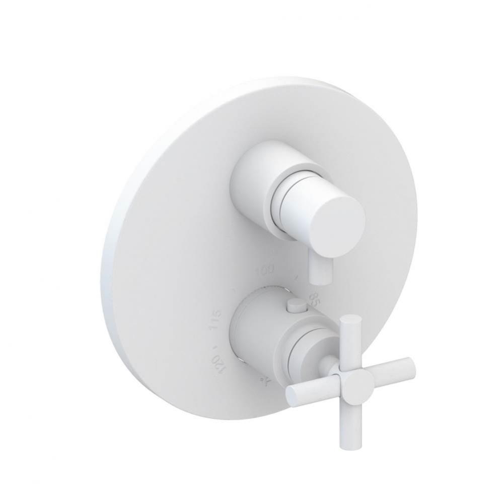 East Linear 1/2'' Round Thermostatic Trim Plate with Handle