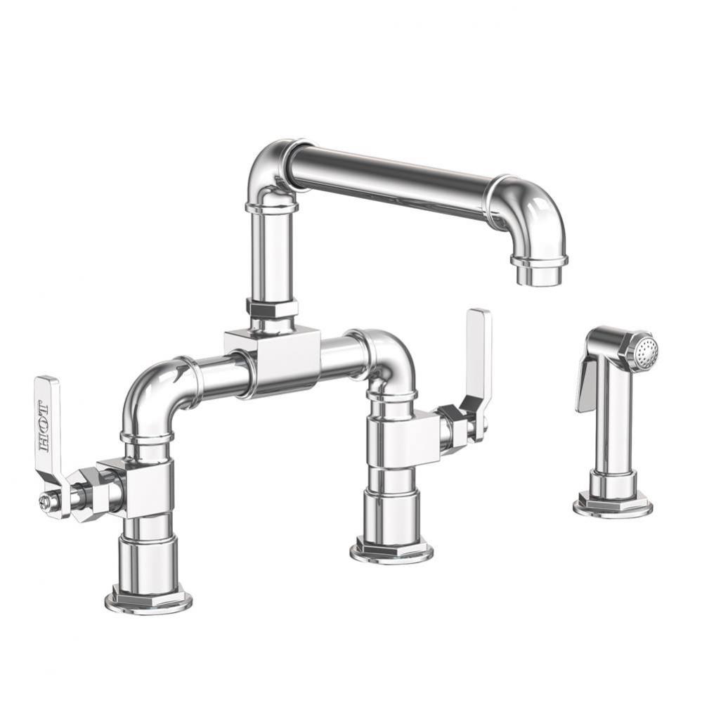 Duncan Kitchen Bridge Faucet with Side Spray