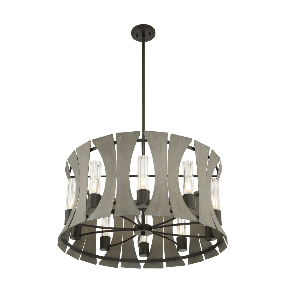 Pennino, 10LT LTChandelier, Gray