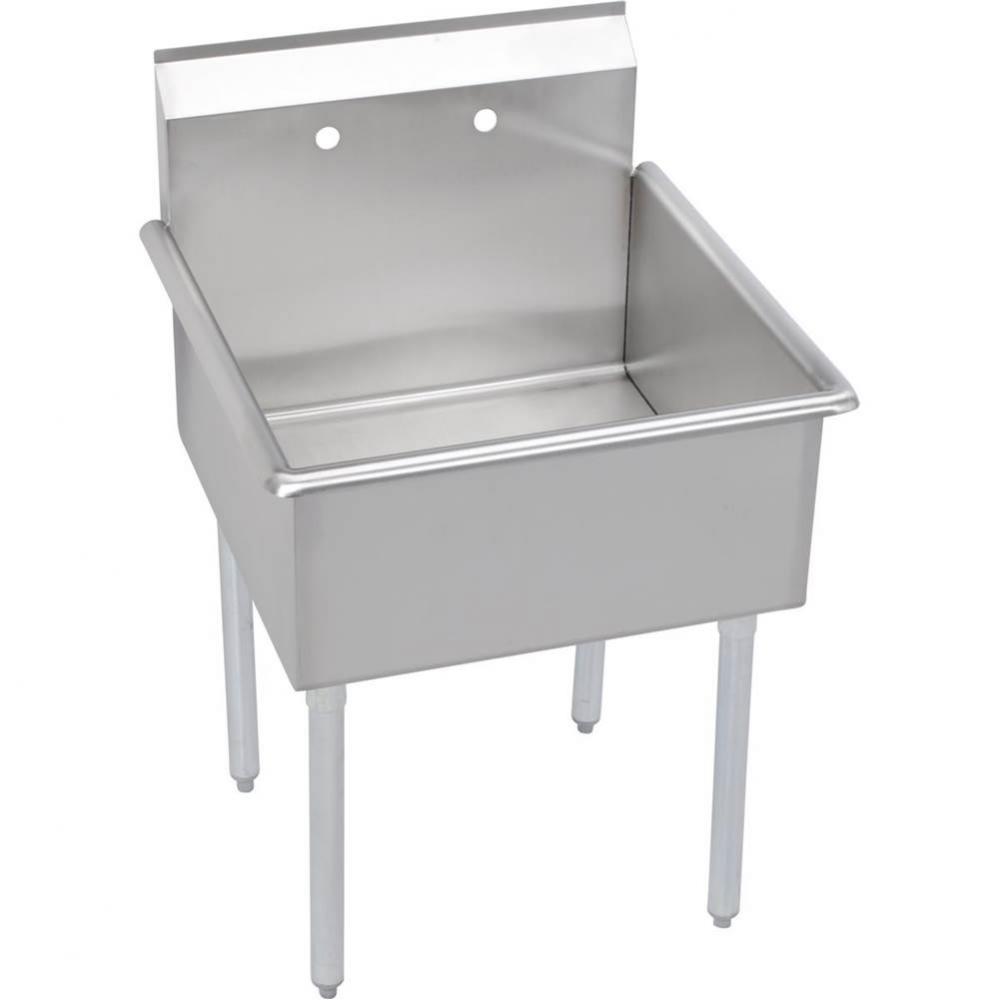 3 Compartment Budget Sink, 39X25 OA, 12X21 Bowl, 12 Deep, No DBs, SS Legs, 18 GA 300 Series SS