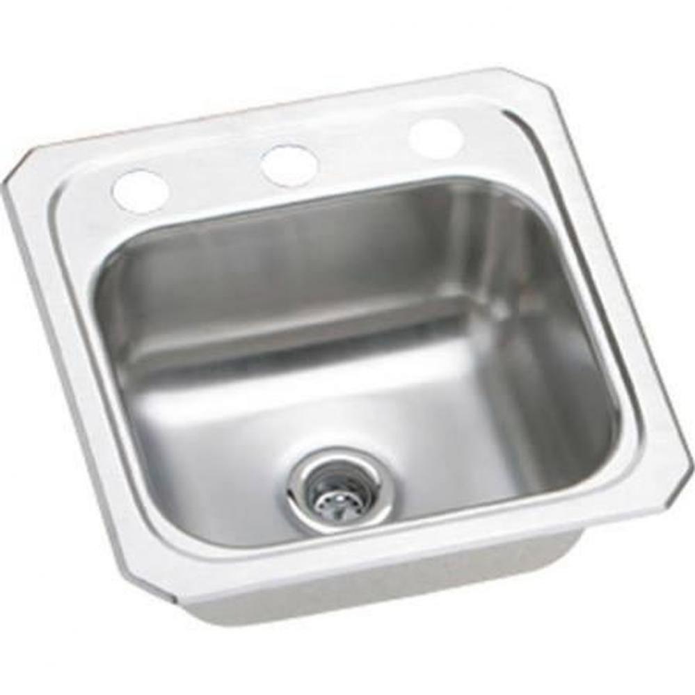 20 Gauge Stainless Steel 15'' x 15'' x 6.125'' Single Bowl Drop-in B