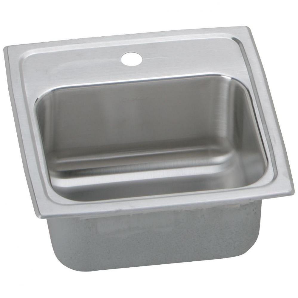 18 Gauge Stainless Steel 15'' x 15'' x 6.125'' Single Bowl Top Mount