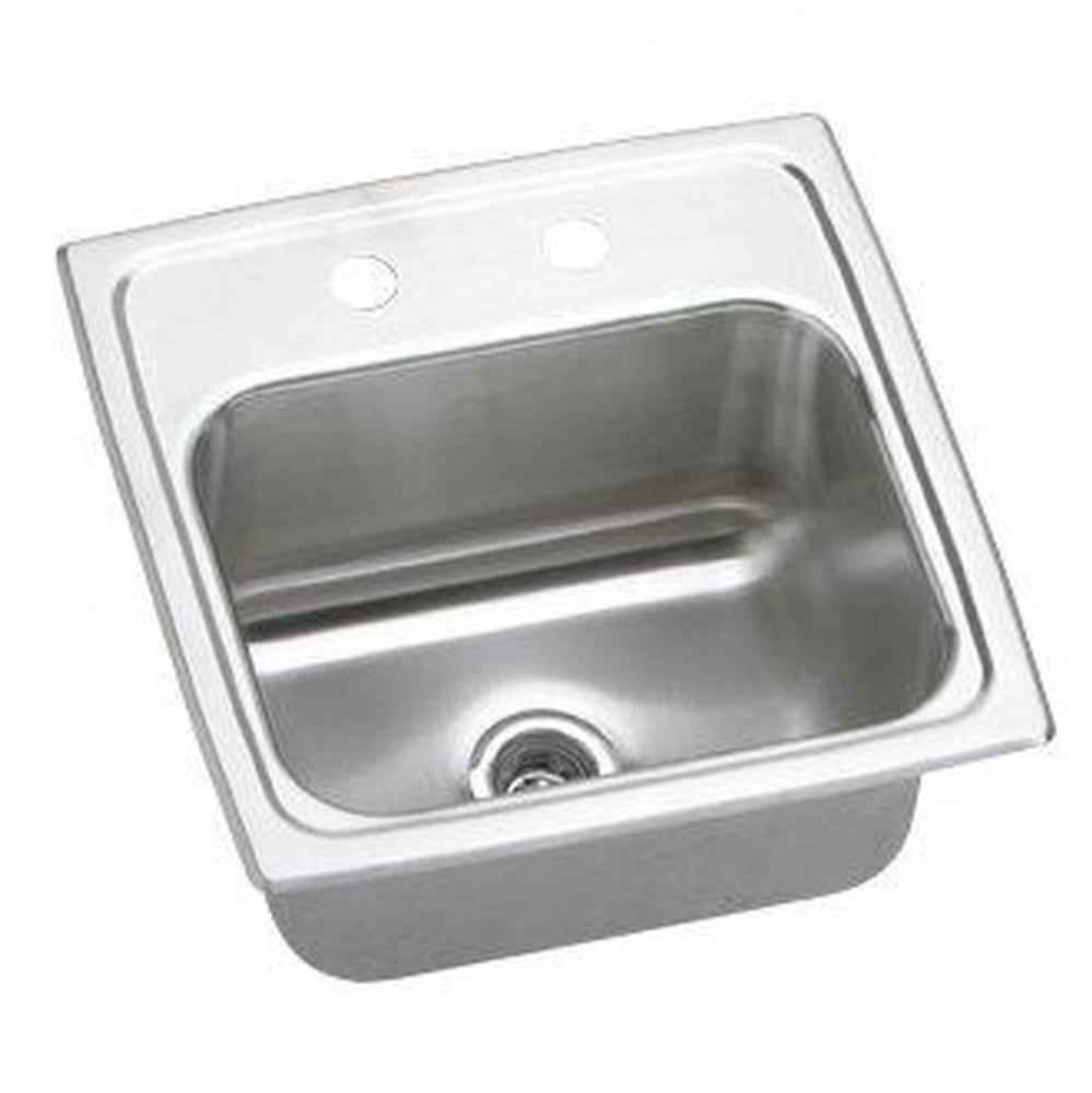 18 Gauge Stainless Steel 15'' x 15'' x 6.125'' Single Bowl Top Mount