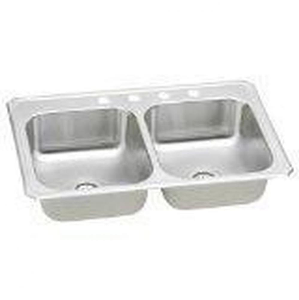 20 Gauge 33'' X 22'' X 7'' Double Bowl Kitchen Sink