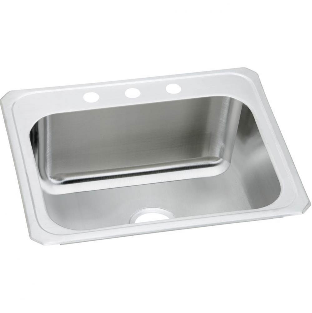 Pursuit Stainless Steel 25'' x 22'' x 12-1/4'', 5-Hole Single Bowl D