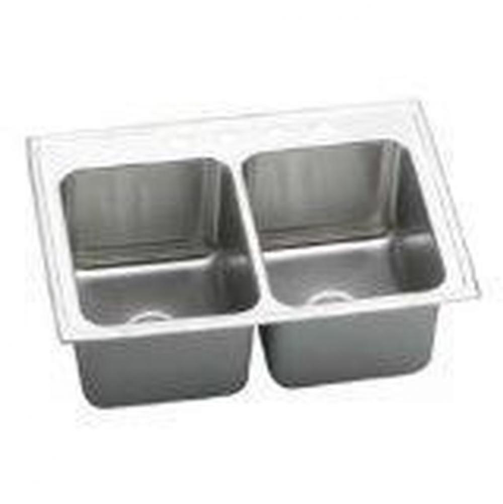 18 Gauge 37'' X 22'' X 10.125'' Double Bowl Kitchen Sink