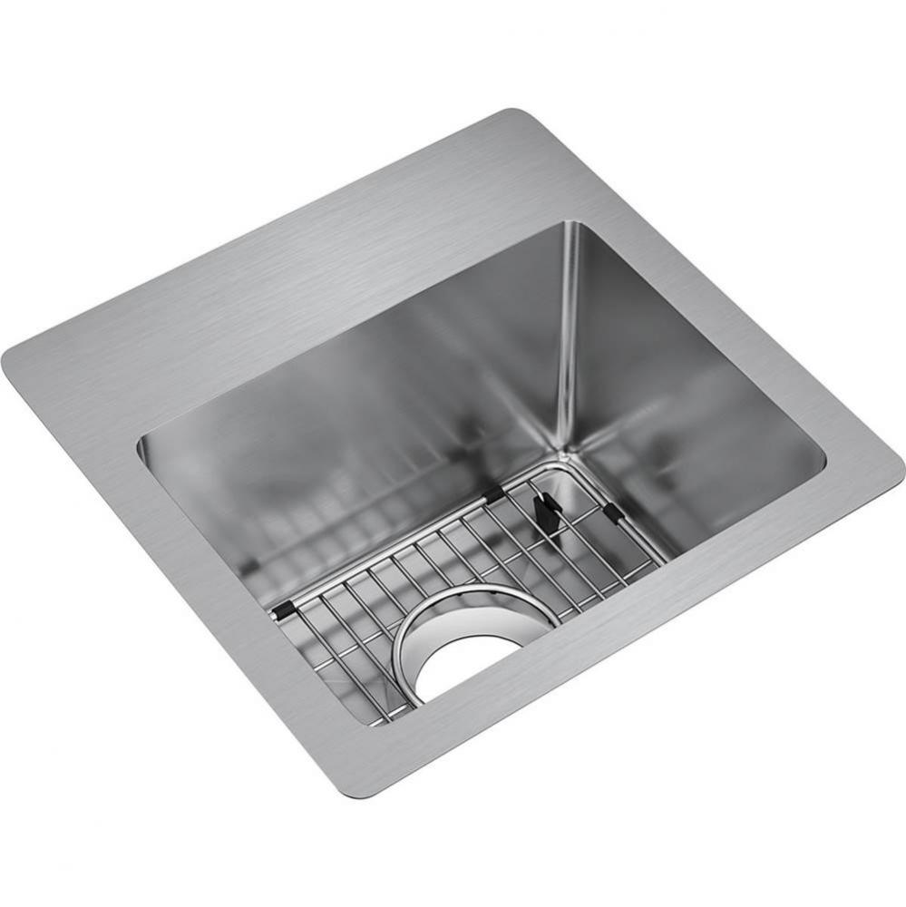 Crosstown 18 Gauge Stainless Steel 15'' x 15'' x 9'', 0-Hole Single