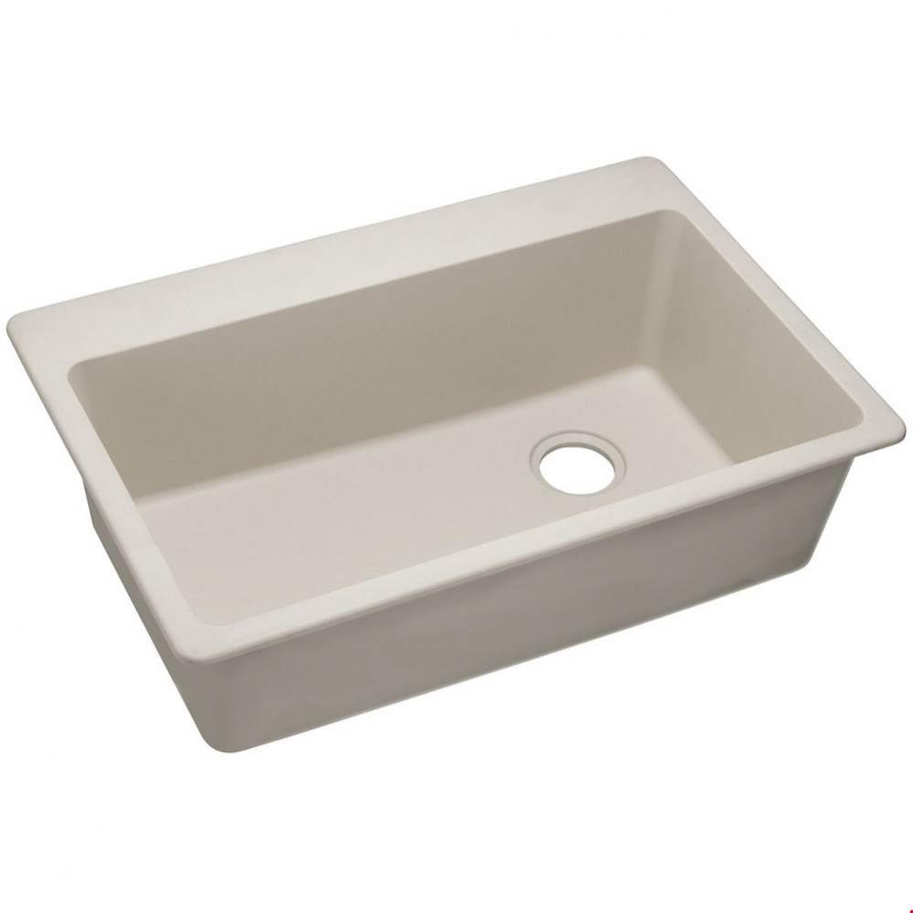 Quartz Classic 33'' x 22'' x 9-1/2'', Single Bowl Drop-in Sink, Bisq