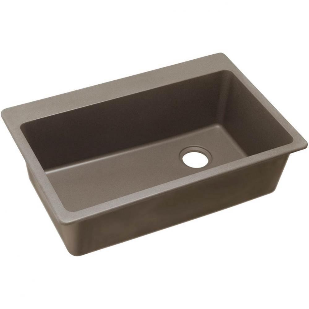 Quartz Classic 33'' x 22'' x 9-1/2'', Single Bowl Drop-in Sink, Grei