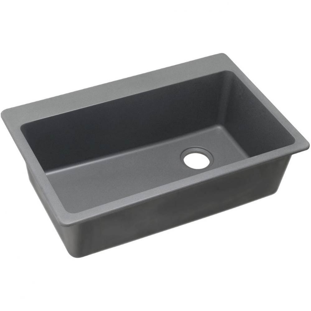 Quartz Classic 33'' x 22'' x 9-1/2'', Single Bowl Drop-in Sink, Grey