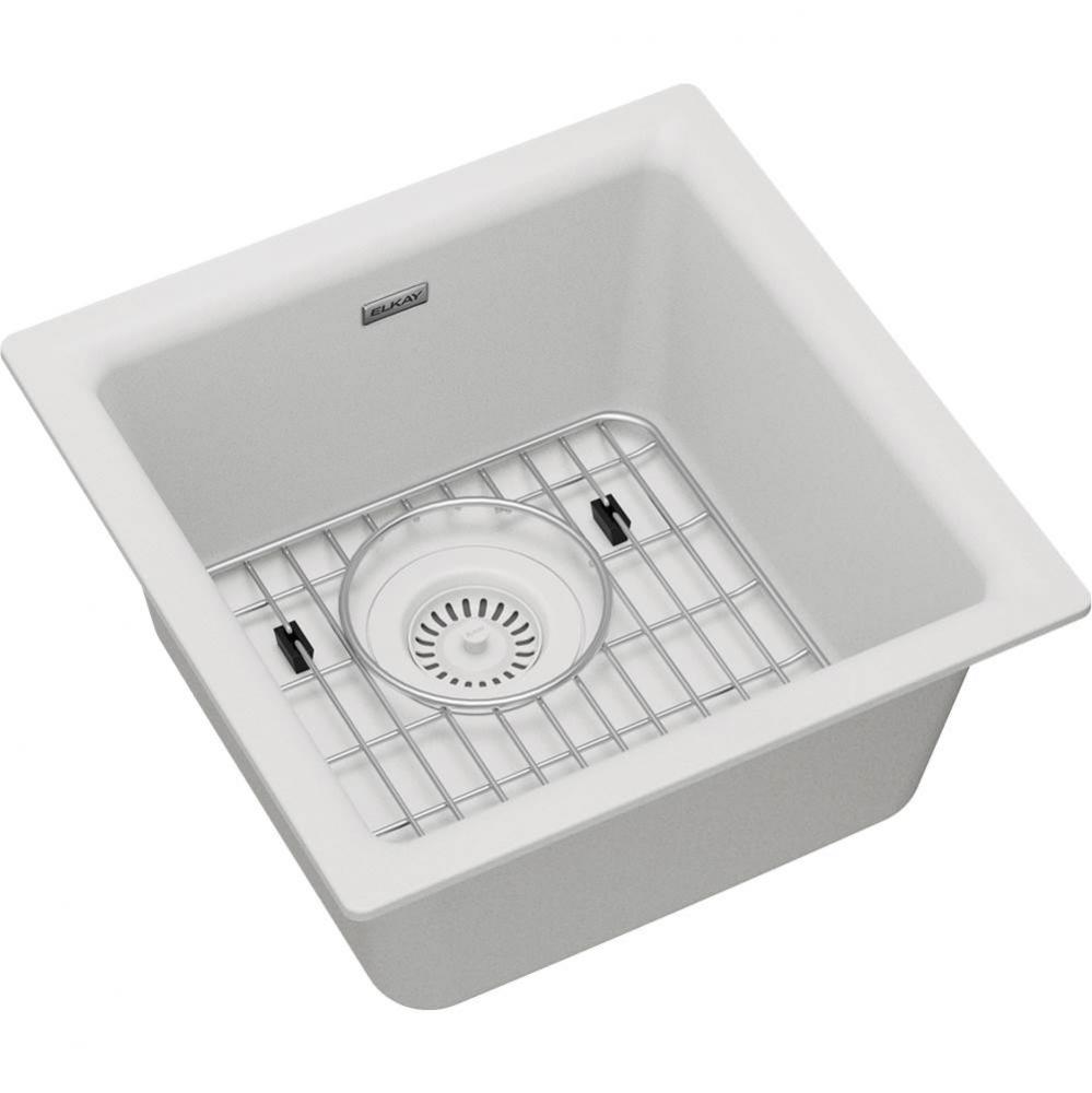 Quartz Classic 15-3/4'' x 15-3/4'' x 7-11/16'', Single Bowl Dual Mou