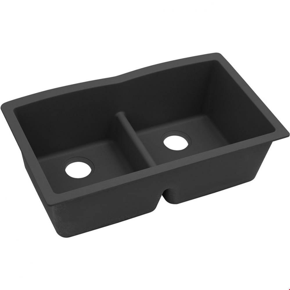 Quartz Classic 33'' x 19'' x 10'', Equal Double Bowl Undermount Sink