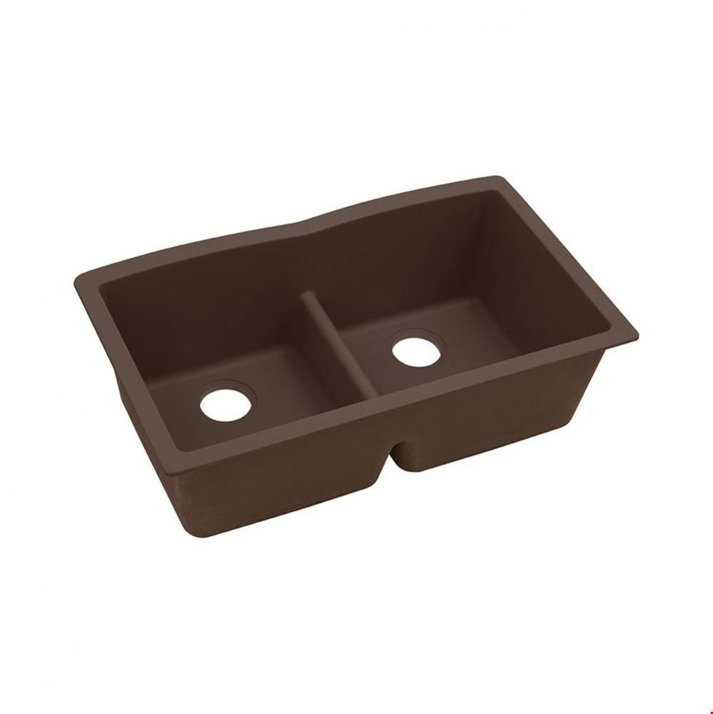 Quartz Classic 33'' x 19'' x 10'', Equal Double Bowl Undermount Sink