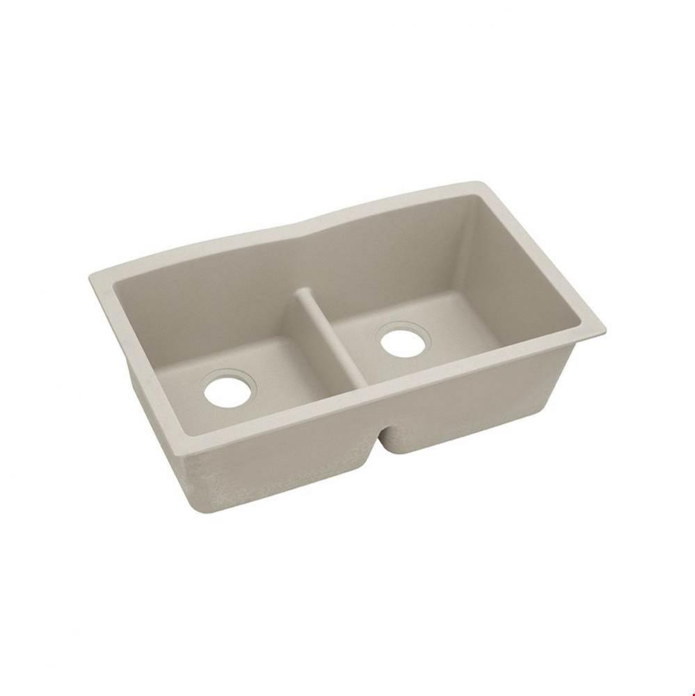 Quartz Classic 33'' x 19'' x 10'', Equal Double Bowl Undermount Sink