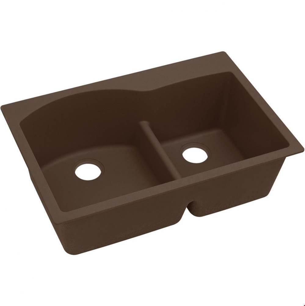 Quartz Classic 33'' x 22'' x 10'', Offset 60/40 Double Bowl Drop-in