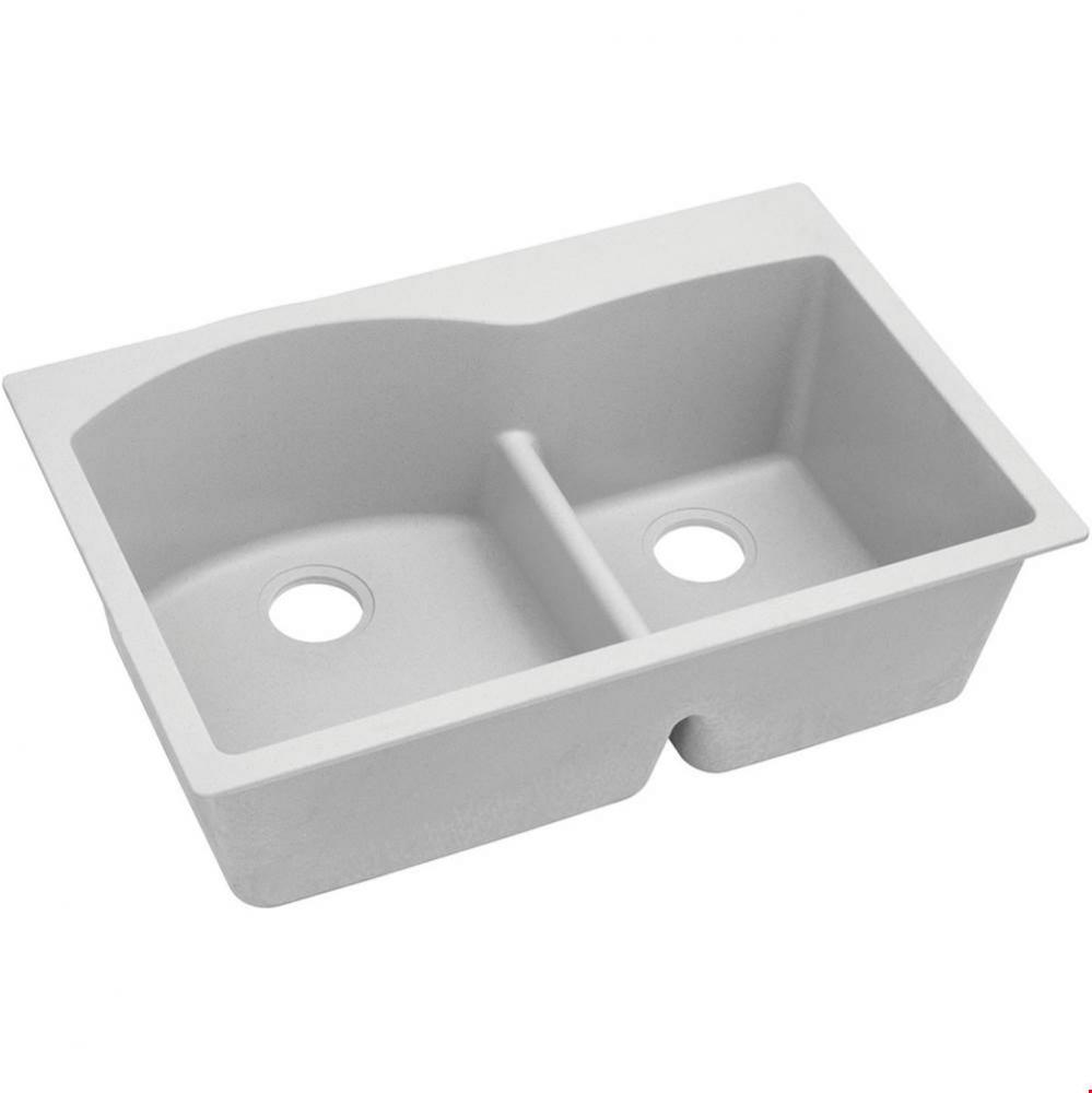 Quartz Classic 33'' x 22'' x 10'', Offset 60/40 Double Bowl Drop-in