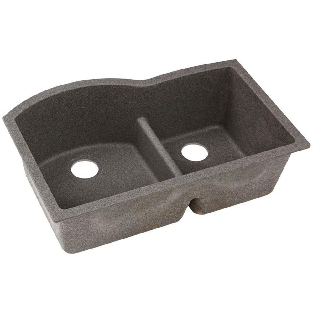 Elkay Quartz Classic 33'' x 22'' x 10'', Offset 60/40 Double Bowl Un