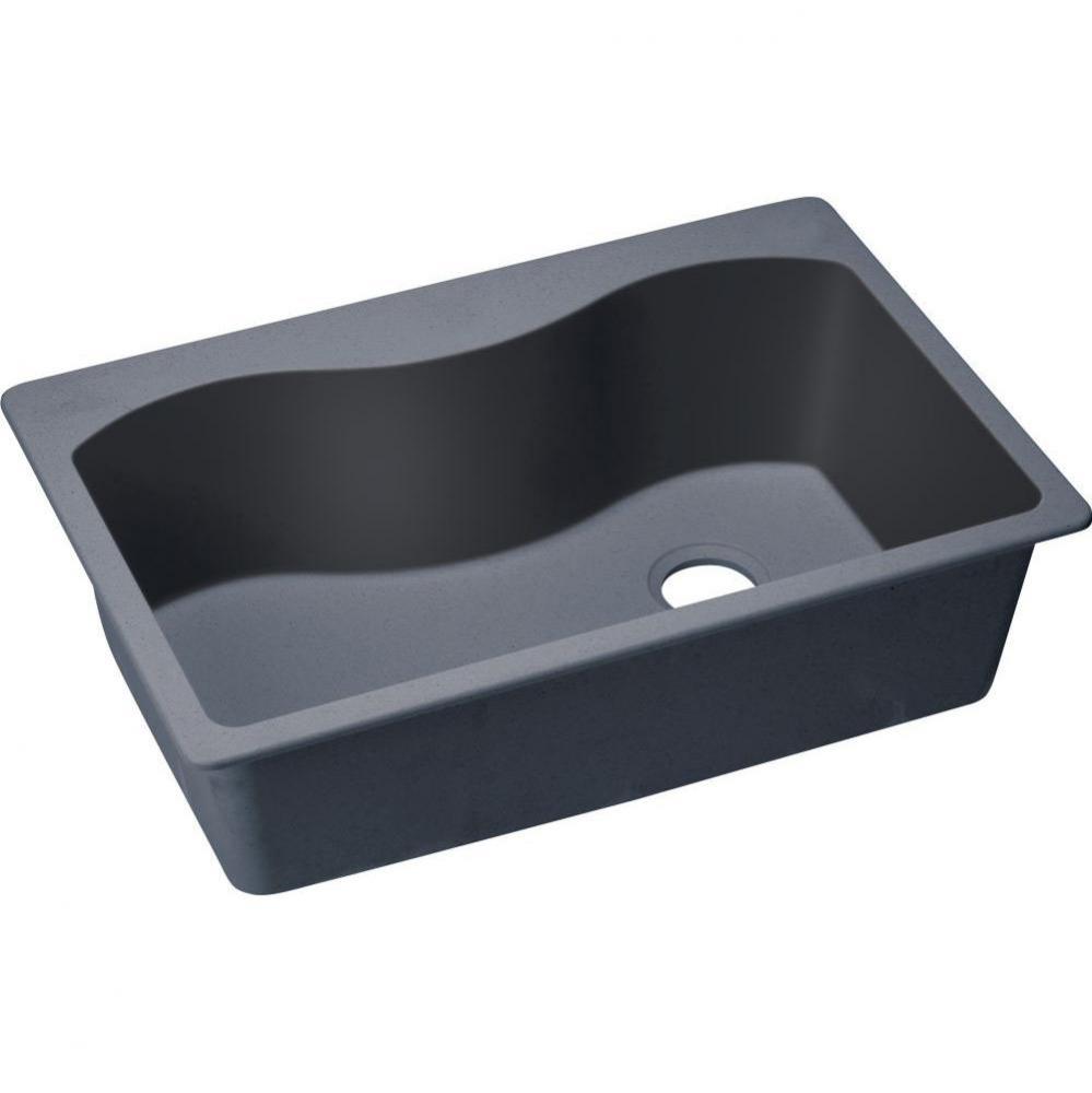 Quartz Classic 33'' x 22'' x 9-1/2'', Single Bowl Drop-in Sink, Dusk