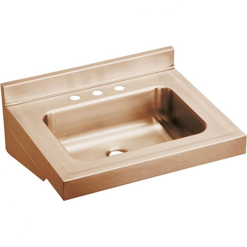 CuVerro Antimicrobial Copper 22'' x 19'' x 16'' 0-Hole Rectangular L