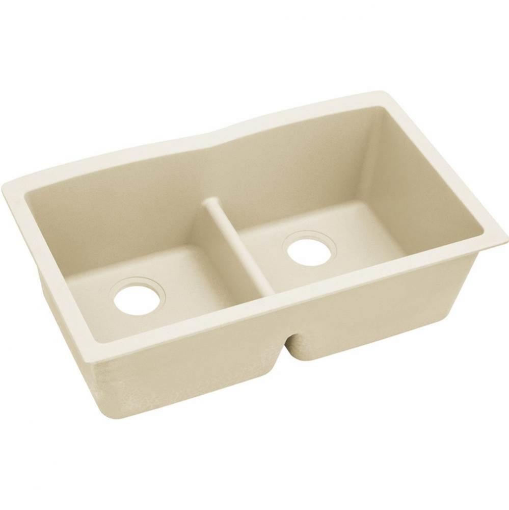 Elkay Quartz Luxe 33'' x 19'' x 10'', Equal Double Bowl Undermount S