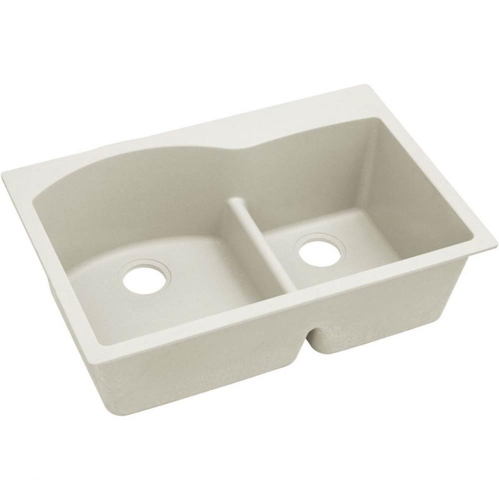 Elkay Quartz Luxe 33'' x 22'' x 10'', Offset 60/40 Double Bowl Drop-