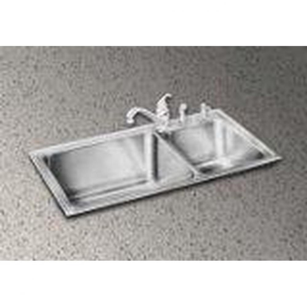 18 Gauge 37'' X 22'' X 10'' Double Bowl Sink