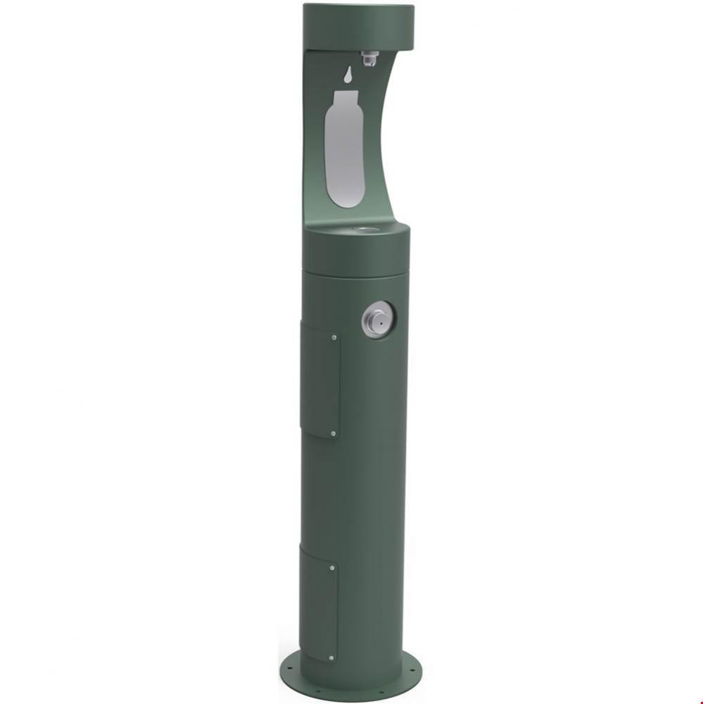 Outdoor ezH2O Bottle Filling Station Pedestal, Non-Filtered Non-Refrigerated Evergreen