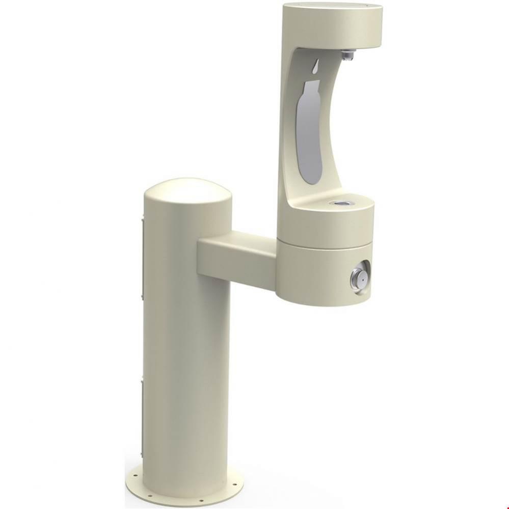 Outdoor ezH2O Bottle Filling Station Single Pedestal, Non-Filtered Non-Refrigerated Beige