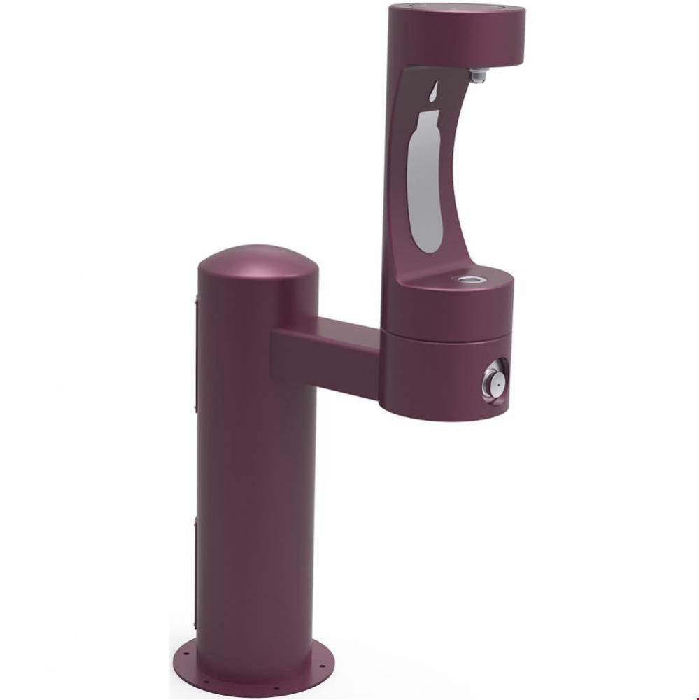 Outdoor ezH2O Bottle Filling Station Single Pedestal, Non-Filtered Non-Refrigerated Purple