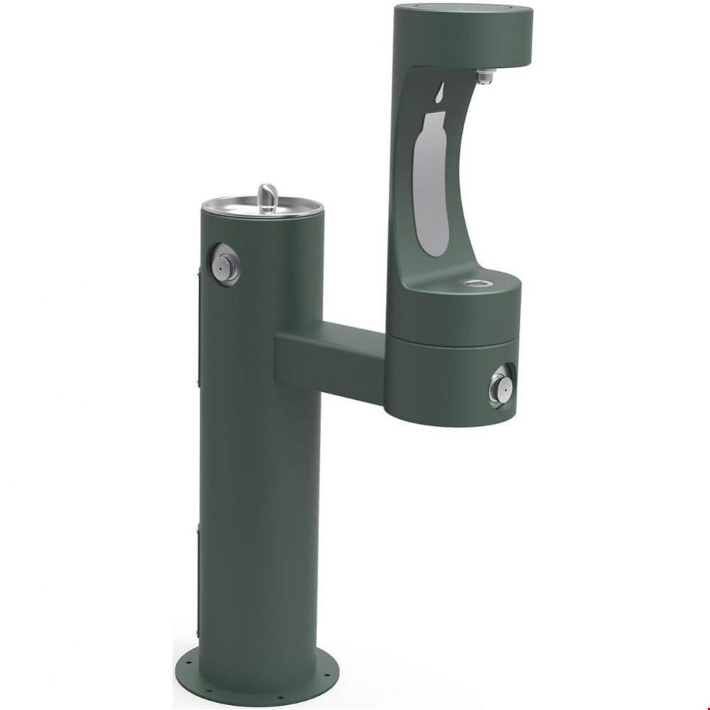 Outdoor ezH2O Lower Bottle Filling Station Bi-Level Pedestal, Non-Filtered Non-Refrigerated Evergr