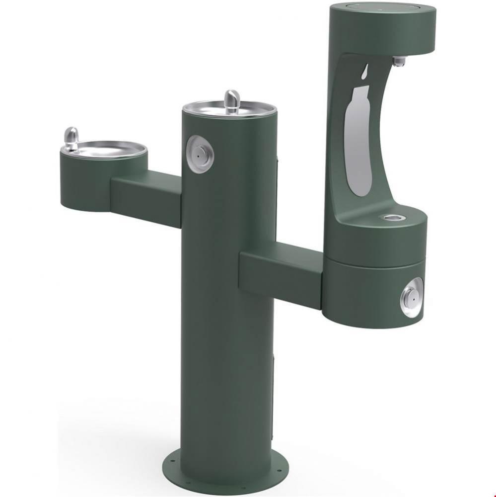 Outdoor ezH2O Lower Bottle Filling Station Tri-Level Pedestal, Non-Filtered Non-Refrigerated Everg