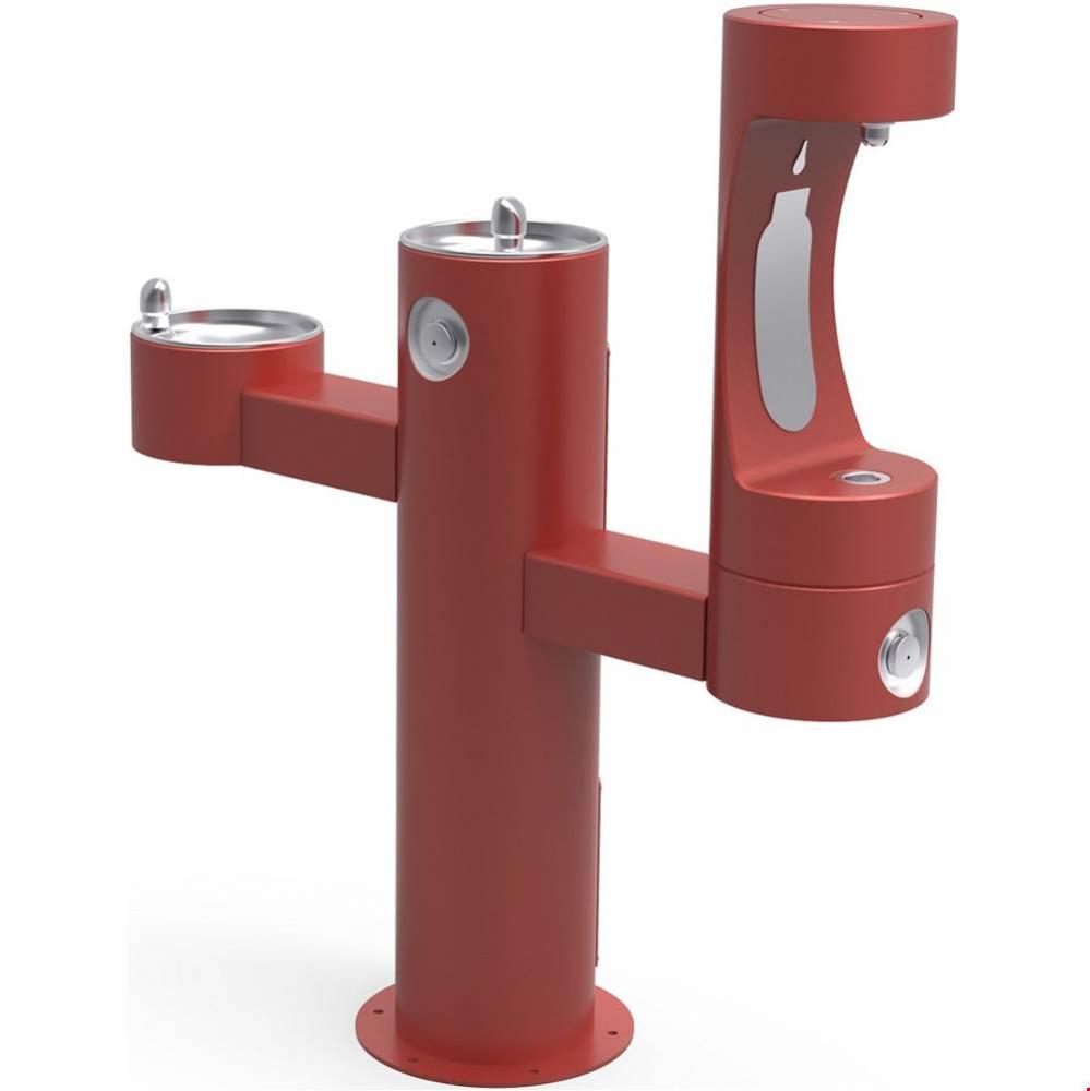 Outdoor ezH2O Lower Bottle Filling Station Tri-Level Pedestal, Non-Filtered Non-Refrigerated FR Re