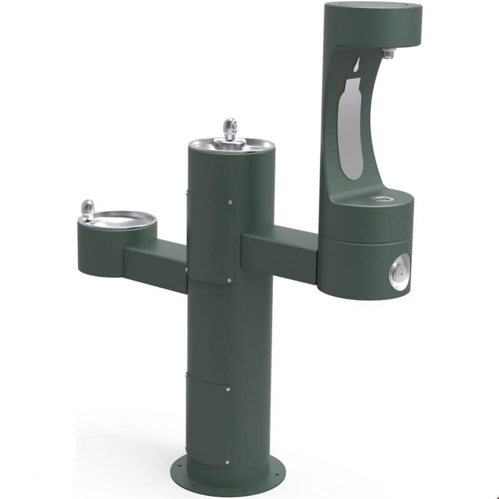 Outdoor ezH2O Middle Bottle Filling Station Tri-Level Pedestal, Non-Filtered Non-Refrigerated Ever