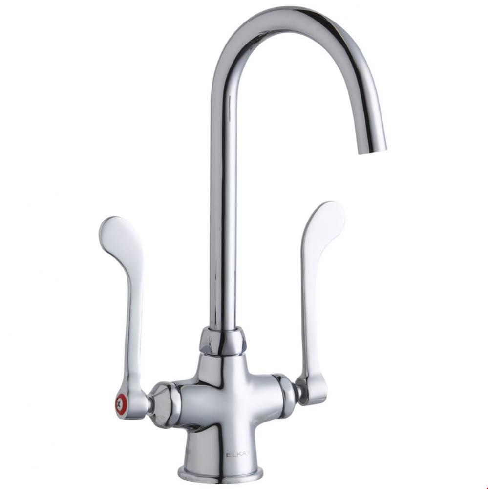 Single Hole with Concealed Deck Laminar Flow Faucet with 5'' Gooseneck Spout 6'&apo