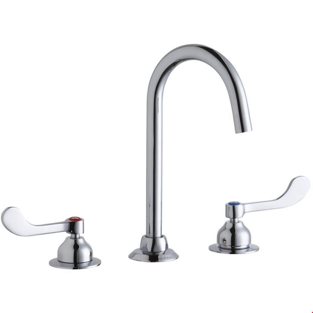 8'' Centerset with Concealed Deck Laminar Flow Faucet with 5'' Gooseneck Spout