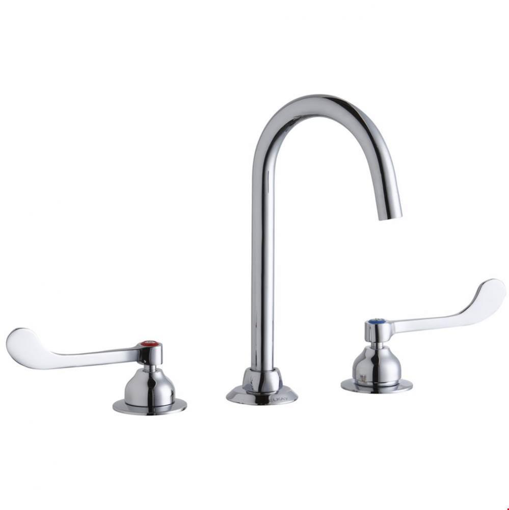 8'' Centerset with Concealed Deck Laminar Flow Faucet with 5'' Gooseneck Spout