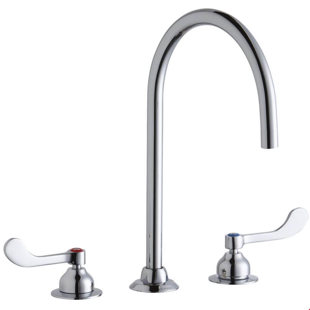 8'' Centerset with Concealed Deck Laminar Flow Faucet with 8'' Gooseneck Spout