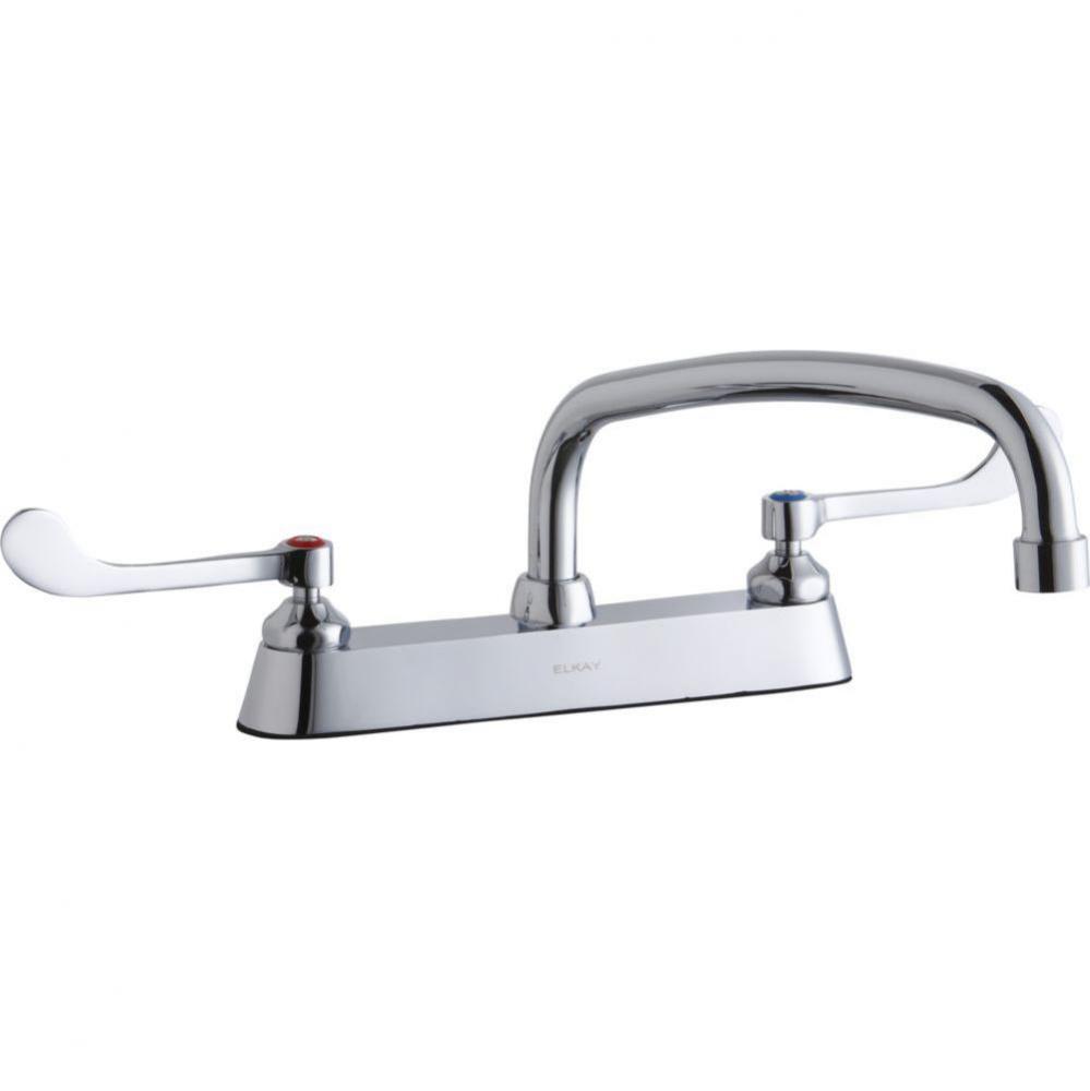 8'' Centerset with Exposed Deck Faucet with 14'' Arc Tube Spout 6''