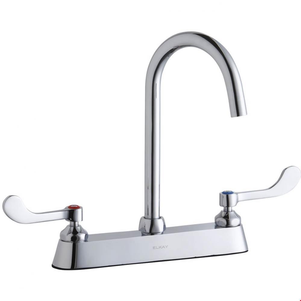 8'' Centerset with Exposed Deck Laminar Flow Faucet with 5'' Gooseneck Spout 4