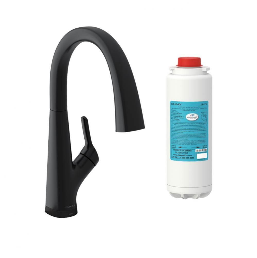 Avado Single Hole 2-in-1 Kitchen Faucet with Filtered Drinking Water, Matte Black