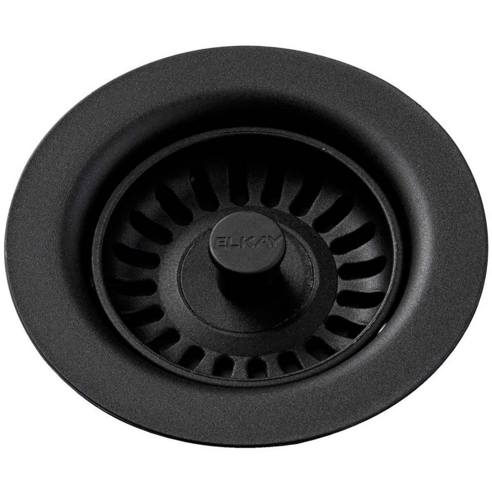 Polymer Drain Fitting with Removable Basket Strainer and Rubber Stopper Caviar