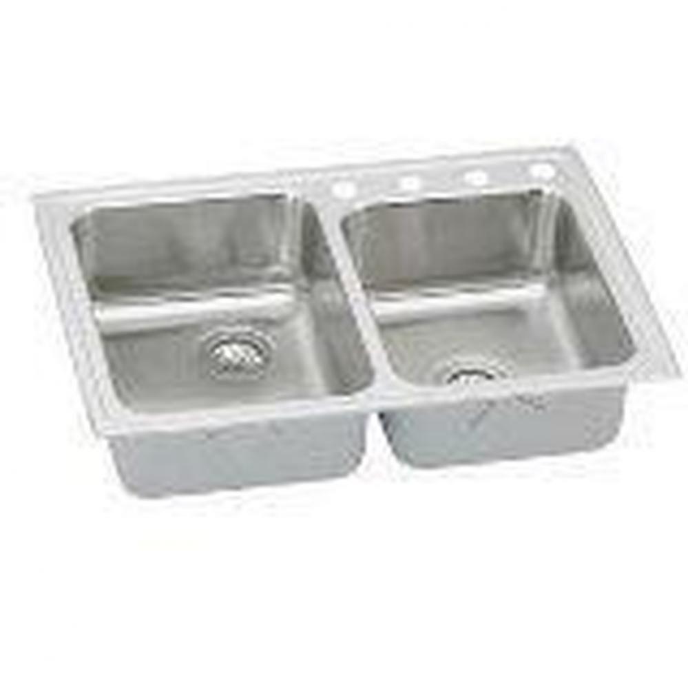 18 Gauge 33'' X 22'' X 7.875'' Double Bowl Kitchen Sink