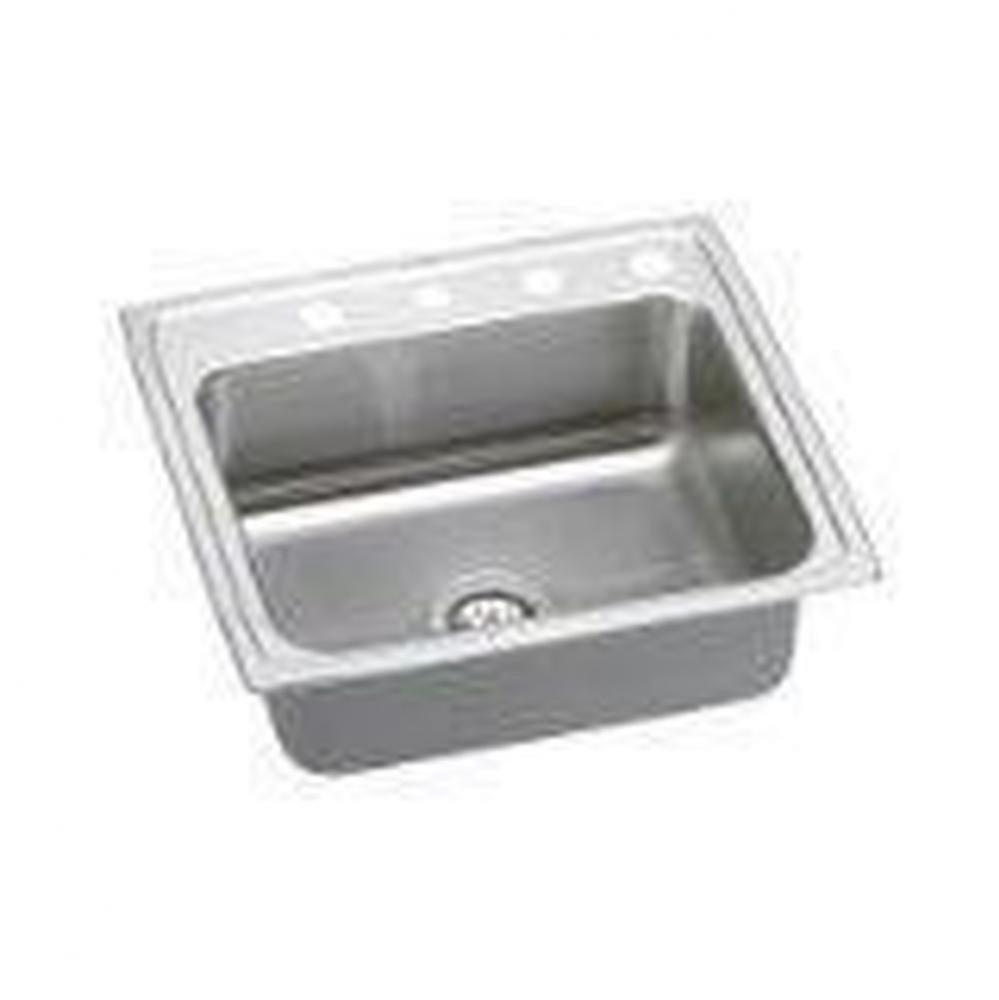 18 Gauge Stainless Steel 25'' X 22'' X 8.125'' Single Bowl Top Mount