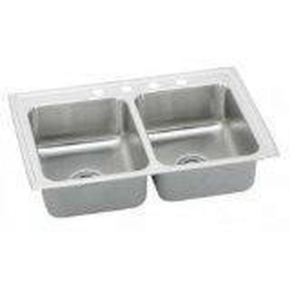 18 Gauge 29'' X 22'' X 7.6'' Double Bowl Kitchen Sink