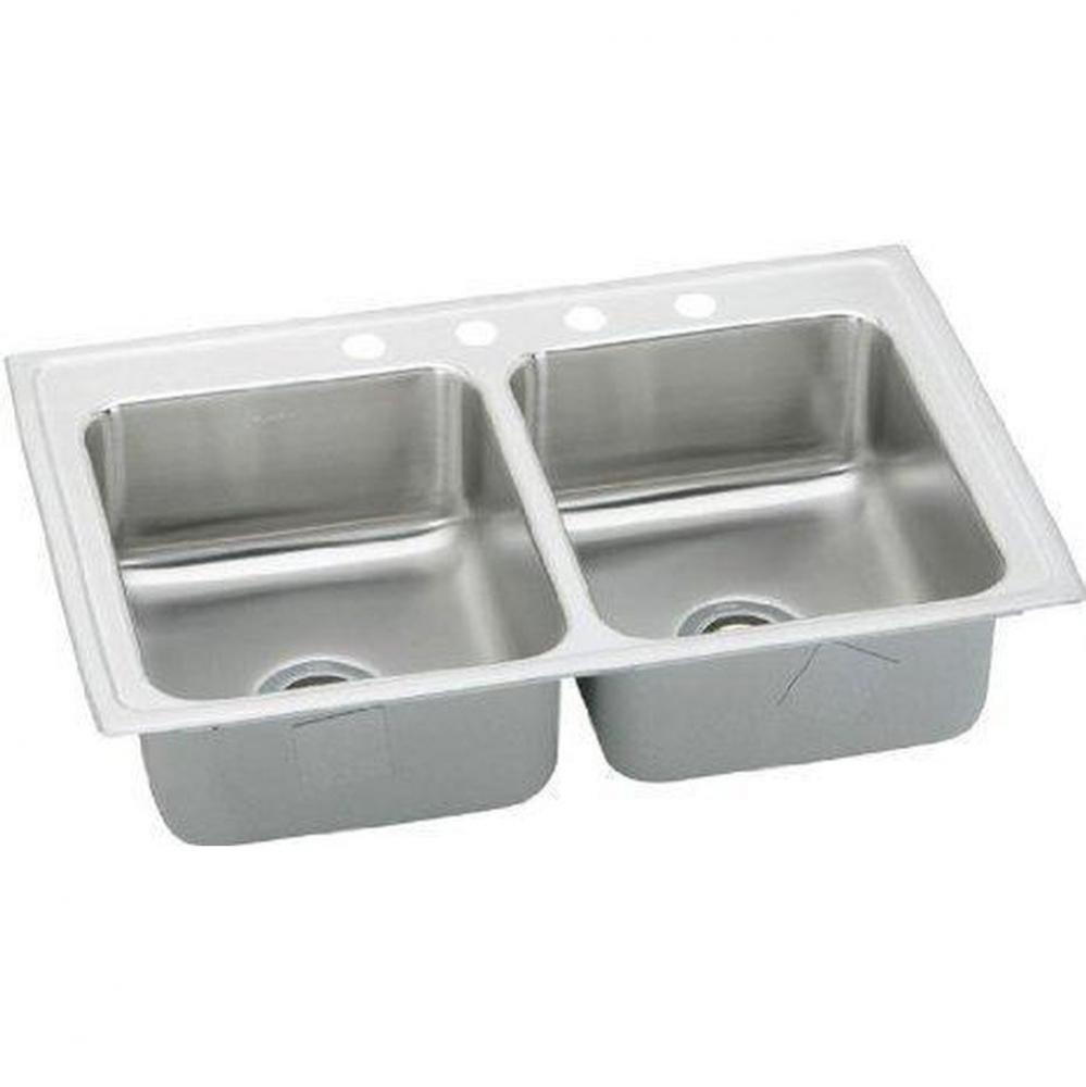 18 Gauge 33'' X 21.25'' X 6.5'' Double Bowl Kitchen Sink