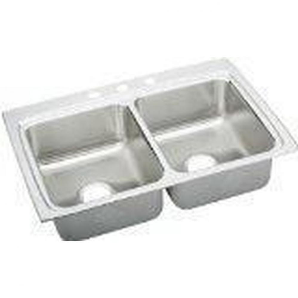 18 Gauge 33'' X 22'' X 5.5'' Double Bowl Kitchen Sink