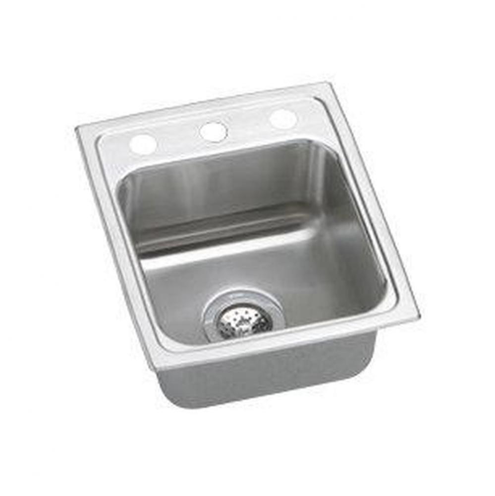 18 Gauge Stainless Steel 15'' x 17.5'' x 7.625'' Single Bowl Top Mou