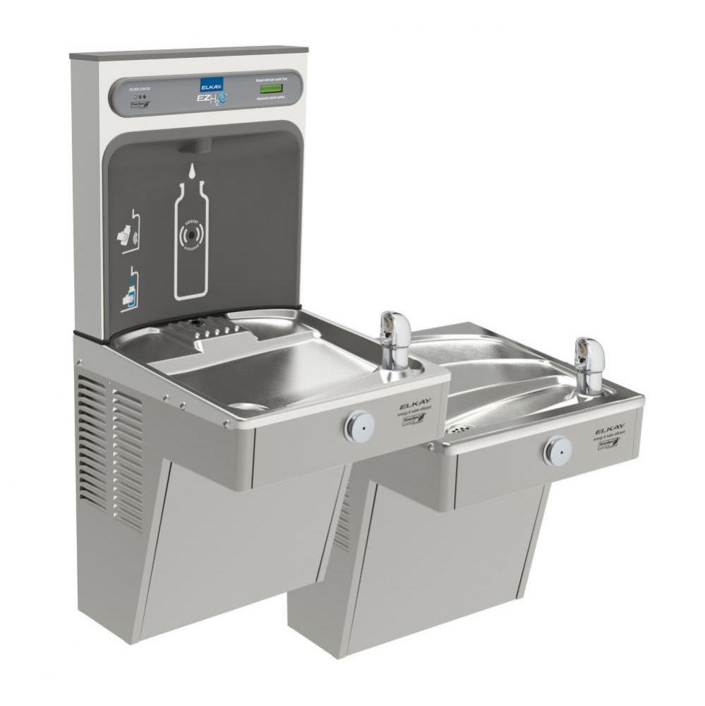 ezH2O Bottle Filling Station, and Bi-Level High Efficiency Vandal-Resistant Cooler, Filtered Refri