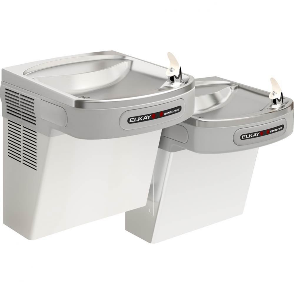 Elkay Bi-Level ADA Cooler Dual Hands Free Activation, Filtered Refrigerated Light Gray