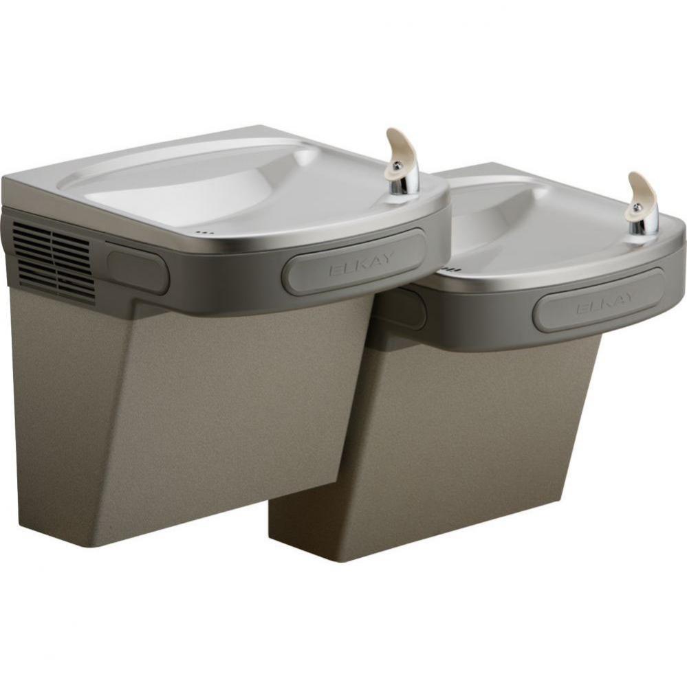 Versatile Cooler Wall Mount Bi-Level ADA w/VandalResist, Bubbler Filtered Refrigerated Light Gray